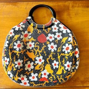 Vintage Floral Beaded Bag